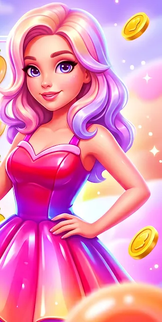 Store artwork of the character who appears on the app icon, against a pink candy background